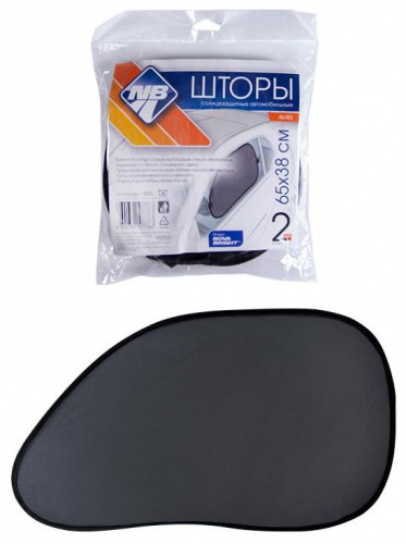 картинка шторки солнцезащитные nova bright на присосках, для боковых стекол, трапециевидная, ткань сетчатая, черная, 65х38см (2шт) 46485 от магазина Tovar-RF.ru