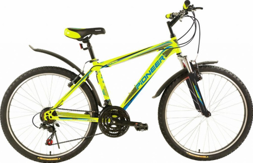 картинка велосипед pioneer cowboy 26"/16" green-black-blueот магазина Tovar-RF.ru