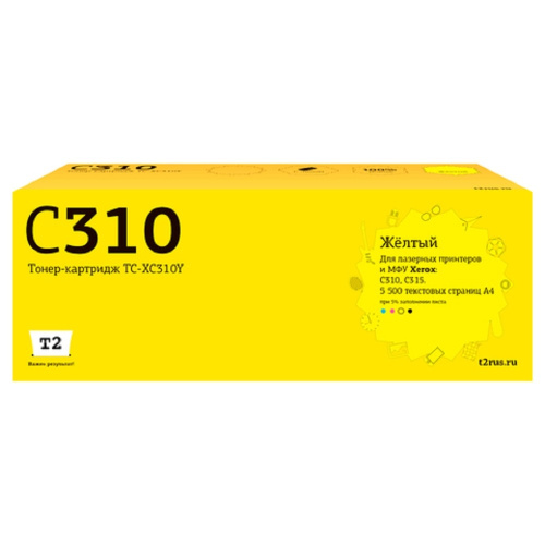 картинка tc-xc310y тонер-картридж t2 для xerox c310/c315 (5500 стр.) желтый, с чипом 006r043657 от магазина Tovar-RF.ru
