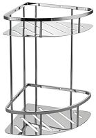 картинка Полочка угловая TITAN 77351 Полочка угловая овальная с литым дном двойная 22 см от магазина Tovar-RF.ru