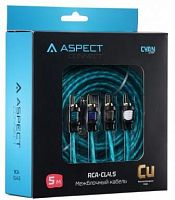 картинка aspect rca-cl4.5, cyan line, витая пара, ofc, 1 экран, 4rca-4rca, 5м от магазина Tovar-RF.ru