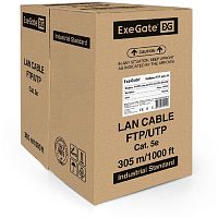 картинка exegate ex256750rus futp4-c5e-cu-s24-out-pe-bk-305-fluke ftp 4 пары кат.5e медь, 24awg, fluke® test pass, экран, внешн., без троса, бухта 305м, черн., pe от магазина Tovar-RF.ru