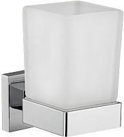 картинка GFMARK 84005 Стакан стеклянный с креплением к стене, на квадратном основании, цвет ХРОМ от магазина Tovar-RF.ru