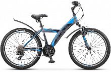 картинка велосипед stels navigator-410 v 24" 21-sp v010*lu091557*lu082935 *12" чёрный/синийот магазина Tovar-RF.ru