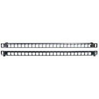 картинка hyperline ppblhd-19-24s-sh-rm модульная патч-панель 19", 24 порта, flat type, 0.5u, для экранированных и неэкранированных модулей kjne, с задним кабельным организатором (без модулей)  от магазина Tovar-RF.ru