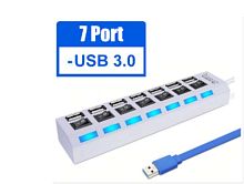 картинка usb-хаб smartbuy (sbha-7307-w) usb 3.0 хаб + выкл., 7 портов, белый от магазина Tovar-RF.ru