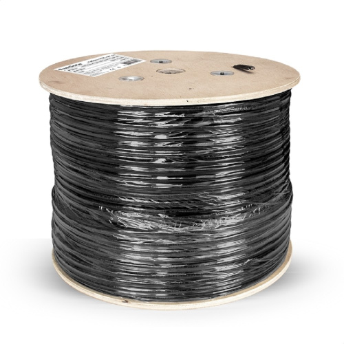 картинка exegate ex301067rus кабель exegate futp4-c5e-cu-s24-sw-out-pe-bk-305-fluke ftp 4 пары кат.5e медь, 0.52мм (24awg), fluke® test pass, экран, внешн., с тросом, 305м, черн., pe от магазина Tovar-RF.ru