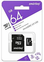 картинка карта памяти smartbuy (sb64gbsdcctv) micro sdxc 064gb cl10 u3 v30 + адаптер от магазина Tovar-RF.ru