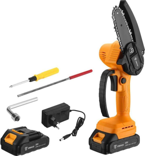 картинка Пила цепная аккумуляторная DEKO DKCHS 20-4, 20В, 2x2.0Ач 063-4308 от магазина Tovar-RF.ru