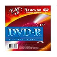 картинка диски vs dvd-r 4.7gb, 16x (конверт 5шт.) (620359) от магазина Tovar-RF.ru