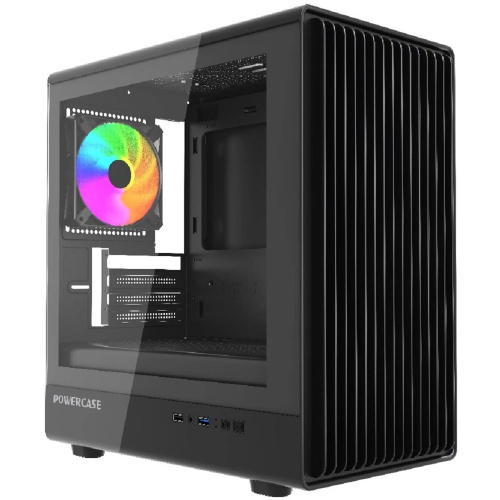 картинка Powercase Корпус Mistral Micro C4B ARGB, Tempered Glass, 4x 120mm ARGB PWM Fan, чёрный, mATX  (CMMCB-A4) от магазина Tovar-RF.ru