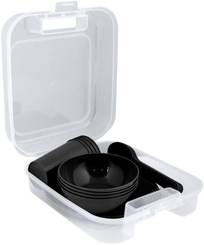 картинка набор посуды multidom «пикник» мг84-194 (черный) multidom «пикник» мг84-194 (черный)от магазина Tovar-RF.ru