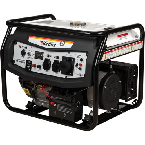картинка Kranz KR-16-1139 Генератор бензиновый KR8000EA, 8кВт, 25л, коннектор автоматики, электростартер от магазина Tovar-RF.ru