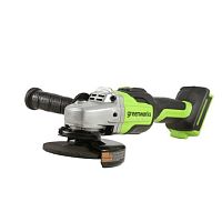 картинка Greenworks GD24AG 24В Угловая шлифовальная машина акк, б/щет, 125 мм, 10500 об/мин,1х4Ач,ЗУ,кор [3200207CUB] от магазина Tovar-RF.ru