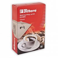 картинка filtero фильтры для кофе, №4/80, коричневые для кофеварок с колбой на 10-12 чашек, 80 шт в упак от магазина Tovar-RF.ru