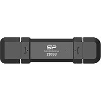 картинка накопитель ssd silicon power usb-c 250gb sp250gbuc3s72v1k ds72 1.8" черный usb-a от магазина Tovar-RF.ru