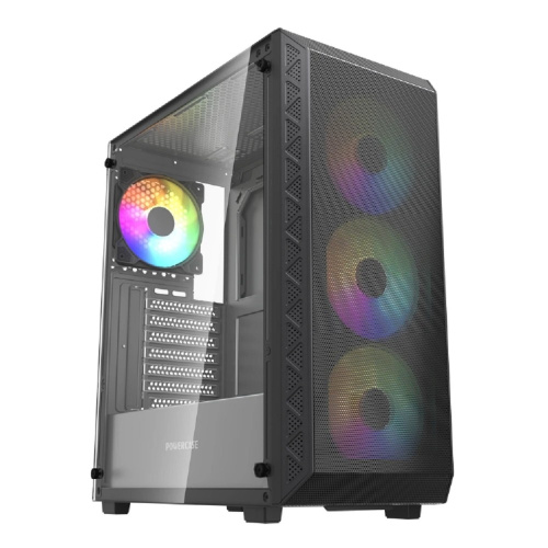 картинка Powercase Корпус Mistral S4B ARGB, Tempered Glass, 4x 120mm ARGB PWM Fans, чёрный, ATX  (CMSB-A4) от магазина Tovar-RF.ru