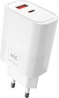 картинка сзу more choice (4620202555564) nc81a сзу 1usb+1type-c 3.0a pd 20w+ qc3.0 , белый от магазина Tovar-RF.ru