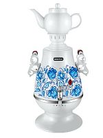 картинка самовар centek ct-0091 a (белый+рисунок) 4.0л, 2300вт, поддерж.t + led индикатор, керам заварник от магазина Tovar-RF.ru