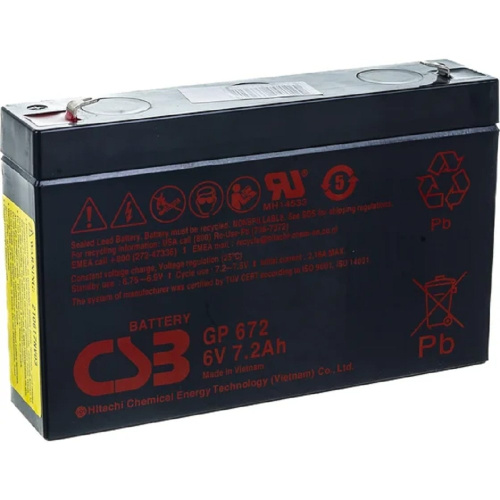 картинка csb батарея gp672 (6v/7,2(7)ah) от магазина Tovar-RF.ru