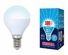 картинка Лампа светодиодная VOLPE (UL-00003831) LED-G45-11W/NW/E14/FR/NR Форма шар матовая Серия Norma 4000K от магазина Tovar-RF.ru