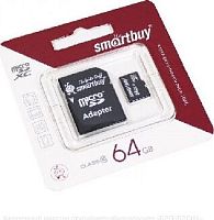 картинка карта памяти smartbuy (sb64gbsdcl10-01le) microsdxc 64gb class10 le + адаптер от магазина Tovar-RF.ru