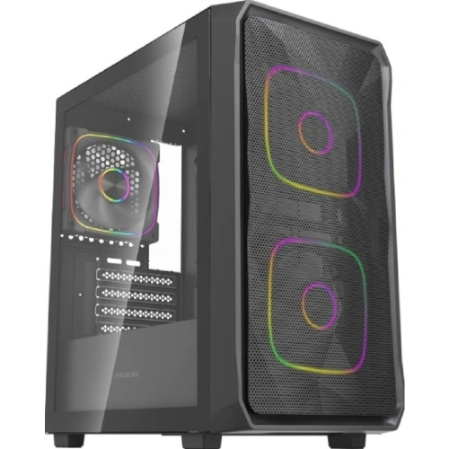 картинка Powercase Корпус Mistral SM06 ARGB, Tempered Glass, 3x120mm ARGB PWM fans, чёрный, mATX  (CMMSM06B-A3) от магазина Tovar-RF.ru