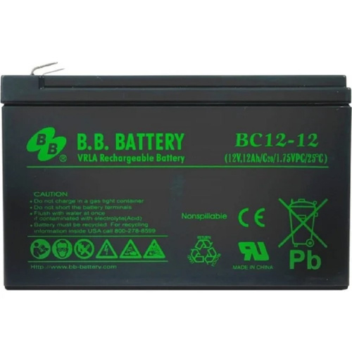 картинка акб b.b. battery bc 12-12 (12в 12ач  дхшхв 151x98x98 мм, масса 3,35 кг) клеммы f2  от магазина Tovar-RF.ru