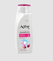 картинка Шампунь укрепляющий ACTIVE Шампунь укрепляющий, защита от выпадения волос CARE & BEAUTY. С корнем женьшеня, цветком гибискуса и витамином B6, 350 мл (512102056) от магазина Tovar-RF.ru