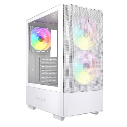 картинка Powercase Mistral AY3W ARGB, Tempered Glass, 2x 140mm +1x 120mm ARGB Fans, белый, ATX  (CMAYW-A3) от магазина Tovar-RF.ru