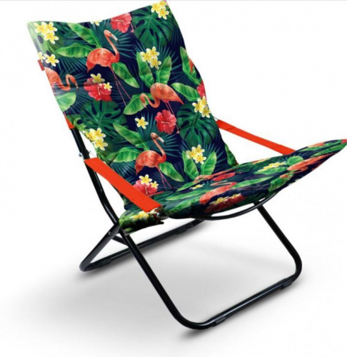 картинка кресло-шезлонг nika hhk4р/f принт с фламингоот магазина Tovar-RF.ru