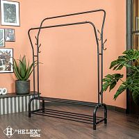 картинка HELEX Двойная напольная вешалка для одежды W-21, чёрная от магазина Tovar-RF.ru