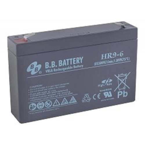 картинка акб b.b. battery hr 9-6 (hr9-6fr) 6в 9ач, дхшхв 151x34x94 мм, масса 1.4 кг, клеммы f2 от магазина Tovar-RF.ru