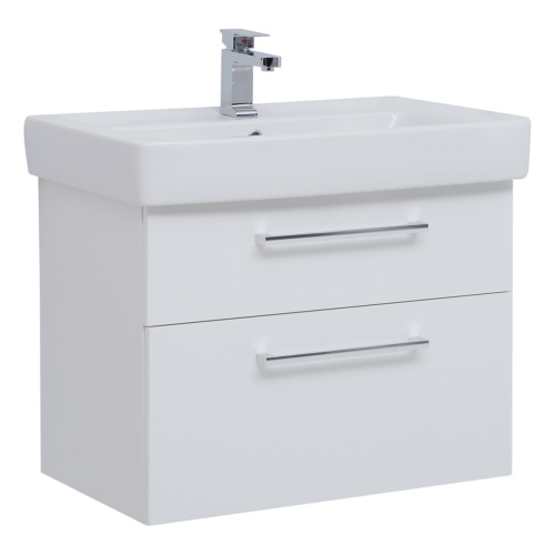 картинка Тумба Q MAX, 80 см, подвесная, 2 ящика, белый глянец от магазина Tovar-RF.ru фото 4