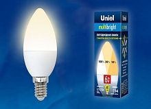 картинка Лампочки светодиодные UNIEL (UL-00002373) LED-C37-6W/WW/E14/FR/MB PLM11WH от магазина Tovar-RF.ru