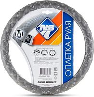 картинка оплетка на руль nova bright оплетка рулевого колеса (m) экокожа, серая с прострочкой ромбиками 47364 nova bright (m) экокожа, серая с прострочкой ромбиками 47364 от магазина Tovar-RF.ru