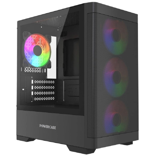картинка Powercase Корпус Mistral Micro A13B, Tempered Glass, 4x120mm FRGB fan, чёрный, mATX  (CMMA13B-L4) от магазина Tovar-RF.ru
