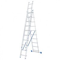 картинка СИБРТЕХ Лестница, 3 х 10 ступеней, алюминиевая, трехсекционная, Россия [97820] от магазина Tovar-RF.ru