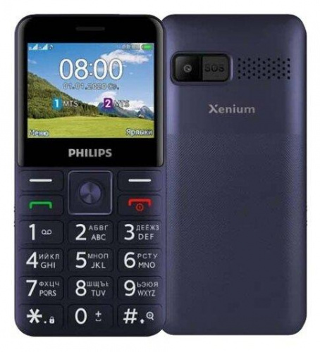 картинка телефон мобильный philips xenium e207 blue от магазина Tovar-RF.ru
