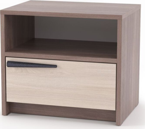 картинка Тумба прикроватная МЕБЕЛЬ-КОМПЛЕКС Оптима Тумба прикроватная Шимо темный/Шимо светлый МЕБЕЛЬ-КОМПЛЕКС ОПТИМА Тумба прикроватная Шимо темный/Шимо светлый от магазина Tovar-RF.ru