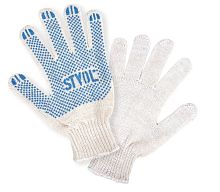 картинка Перчатки рабочие STVOL SWG01 ХБ с ПВХ покрытием, белые, 42 гр., 150 пл., 7,5 класс 5 пар от магазина Tovar-RF.ru