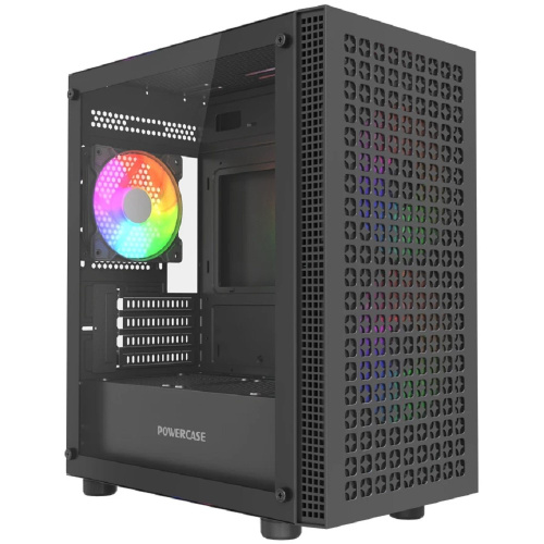 картинка Powercase Mistral Micro EM18, Tempered Glass, 2x140mm + 1x120mm ARGB PWM fan, чёрный, mATX  (CMMEM18B-A3) от магазина Tovar-RF.ru