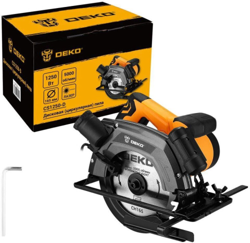 картинка Дисковая пила DEKO CS1250-D, 1250Вт, 165мм диск 083-1100 от магазина Tovar-RF.ru