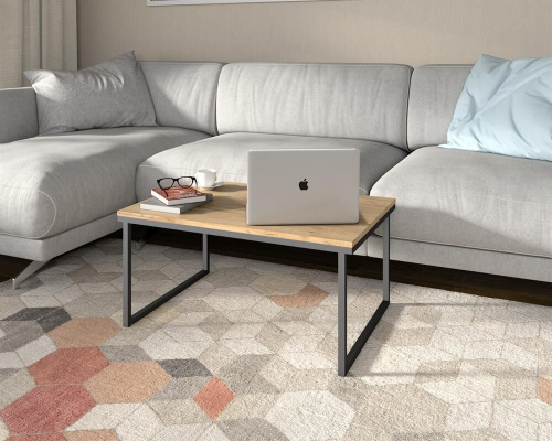 картинка Стол журнальный БИТЕЛ Стол Ланс МИНИ БИТЕЛ Стол Ланс МИНИ Дуб крафт золотой/черный (1 уп.) от магазина Tovar-RF.ru