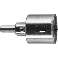 картинка Коронка алмазная по кафелю и стеклу, d=32 мм, зерно Р 60, в сборе с центрирующим сверлом и имбусовым ключом, ЗУБР Профессионал 29850-32 от магазина Tovar-RF.ru