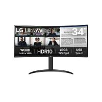 картинка lcd lg 34" 34wr55qk-b {va curved 1500r 3440x1440 100hz 5ms 300cd 3000:1 2xhdmi2.0 displayport1.4 usb-c(65w pd) vesa} от магазина Tovar-RF.ru