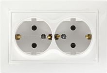 картинка розетка smartbuy (sbe-01w-16-s2-z) венера, 2-местная, белый от магазина Tovar-RF.ru