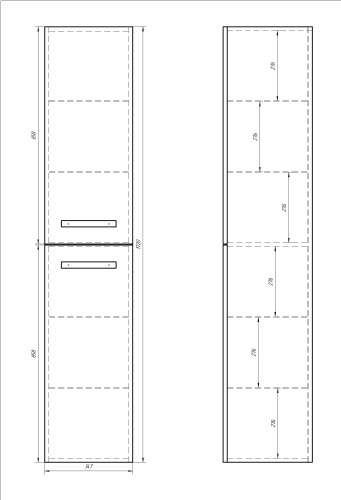 картинка Пенал ALMI, 35 см, подвесной/напольный, универсальный, 2 дверцы, 4 стеклянные полки, белый глянец магазин Tovar-RF.ru являющийся официальным дистрибьютором в России фото 4 картинка Пенал ALMI, 35 см, подвесной/напольный, универсальный, 2 дверцы, 4 стеклянные полки, белый глянец от магазина Tovar-RF.ru фото 4