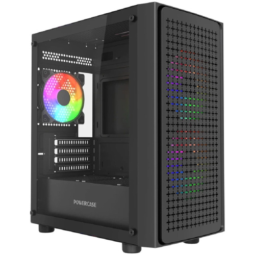 картинка Powercase Mistral Micro EM20, Tempered Glass, 2x140mm + 1x120mm FRGB fan, чёрный, mATX  (CMMEM20B-L3) от магазина Tovar-RF.ru
