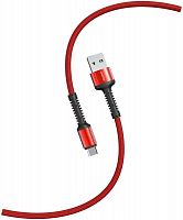 картинка кабель smartbuy (ik-12-s26r) s26 microusb красный, 3 а, qc, нейл.,1 м от магазина Tovar-RF.ru